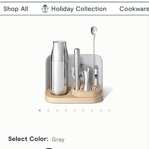 Stainless Steel Bar Tool Set with Wooden Base